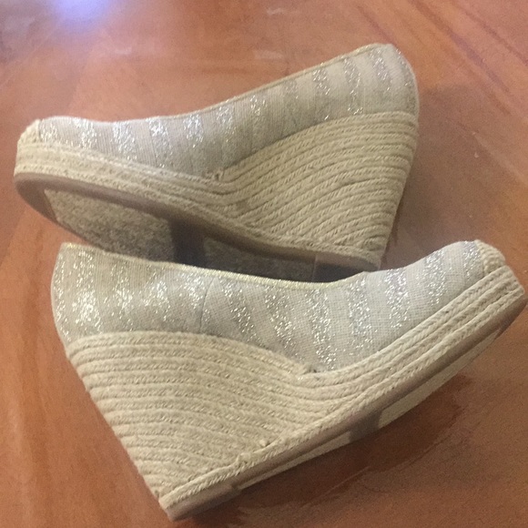 Canvas and Gold  Sparkle Espadrilles - Picture 3 of 6